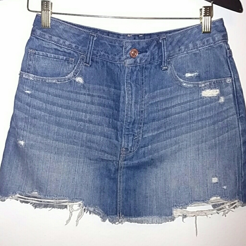 Blue ripped Abercrombie and Fitch skirt
